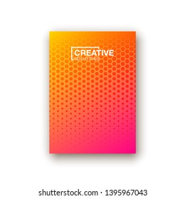 Covers with geometric pattern. Shapes with gradients composition.