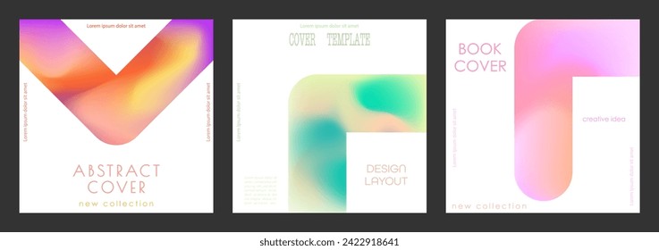 Covers with a gradient. Colorful blurring of geometric shapes. The idea of a banner, brochure, catalog, or booklet. A template for creative design

