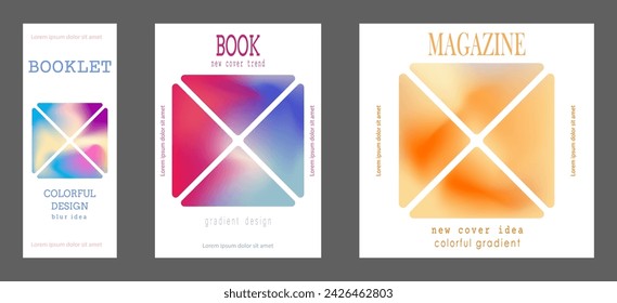Covers with a gradient. Colorful blurring of geometric shapes. The idea of a banner, brochure, catalog, or booklet. A template for creative design
