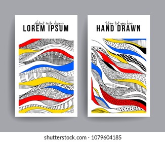 Covers with hand drawn abstract design. Design for Catalogue, Placard, Poster, Flyer and Banner.