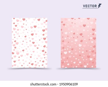 Covers. Hearts on a light background. Valentine's Day. Indent for the text. Mother's Day. The poster. A postcard. Vector.