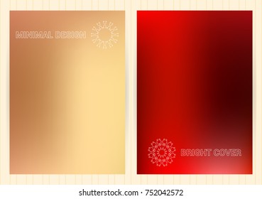 Covers with holographic gradient. Fluid color background. Bright, simple, minimalistic vector templates with emblems for business card, flyier, plackard,banner, brochure, wallpaper.