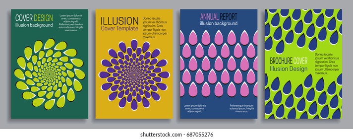 Covers illusion templates. Booklet, brochure, annual report, poster minimal design.