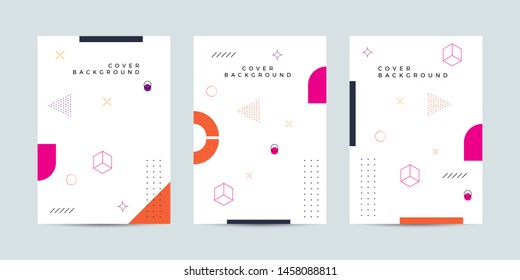 Covers with Memphis Style design. Cool geometric backgrounds for your design. Applicable for Banners, Placards, Posters, Flyers etc. Eps10 vector
