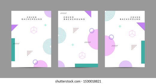 Covers memphis style with minimal design. Cool geometric backgrounds for your design. Applicable for Banners, Placards, Posters, Flyers etc. Eps10 vector