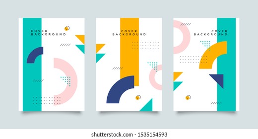 Covers memphis style with minimal design. Cool geometric backgrounds for your design. Applicable for Banners, Placards, Posters, Flyers etc. Eps10 vector