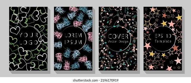 Covers memphis style with minimal design.  Tech science future background, space astronomy concept.