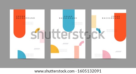 Covers memphis style with minimal design. Cool geometric backgrounds for your design. Applicable for Banners, Placards, Posters, Flyers etc. Eps10 vector