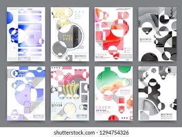 Covers with minimal design. Abstract backgrounds. Vector frame for text