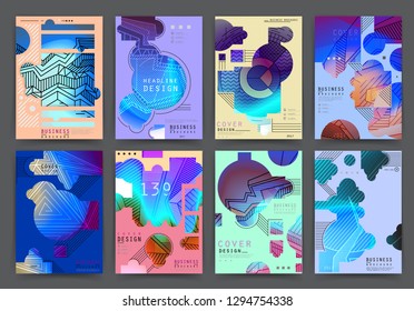 Covers with minimal design. Abstract backgrounds. Vector frame for text