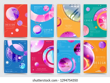 Covers with minimal design. Abstract backgrounds. Vector frame for text