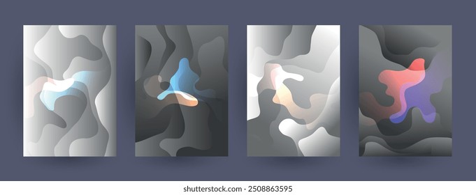 Cubiertas con diseño minimalista. Fondos abstractos. Marco de Vector para texto Gráficos de arte moderno 