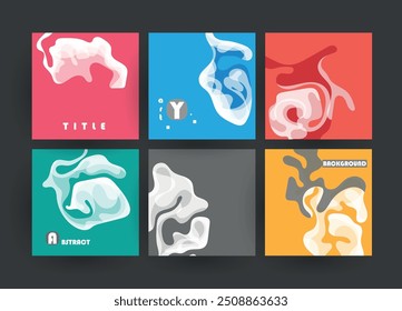 Cubiertas con diseño minimalista. Fondos abstractos. Marco de Vector para texto Gráficos de arte moderno 