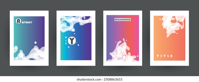 Tampas com design mínimo. Fundos abstratos. Quadro vetorial para gráficos de texto da Arte Moderna 