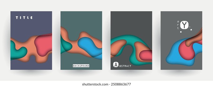 Covers with minimal design. Abstract backgrounds. Vector frame for text Modern Art graphics 