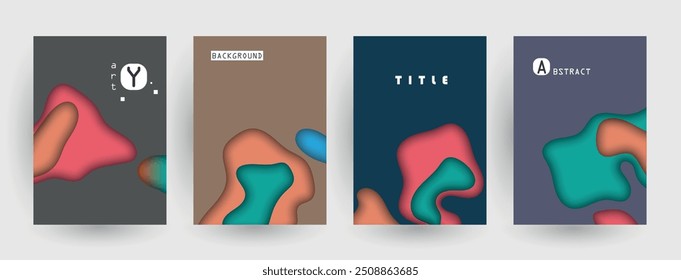 Covers with minimal design. Abstract backgrounds. Vector frame for text Modern Art graphics 