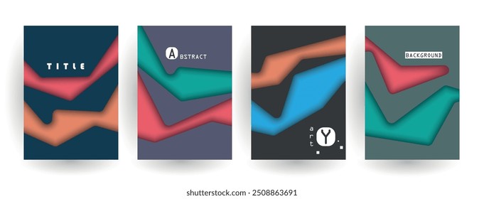 Covers with minimal design. Abstract backgrounds. Vector frame for text Modern Art graphics 