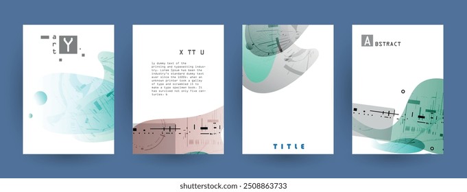 Cubiertas con diseño minimalista. Fondos abstractos. Marco de Vector para texto Gráficos de arte moderno 