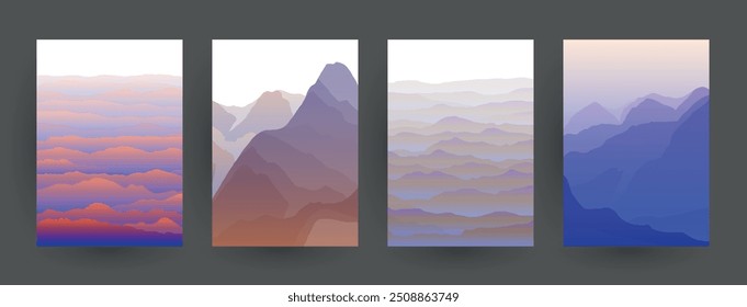 Covers with minimal design. Abstract backgrounds. Vector frame for text Modern Art graphics 
