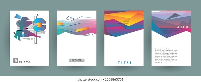 Cubiertas con diseño minimalista. Fondos abstractos. Marco de Vector para texto Gráficos de arte moderno 