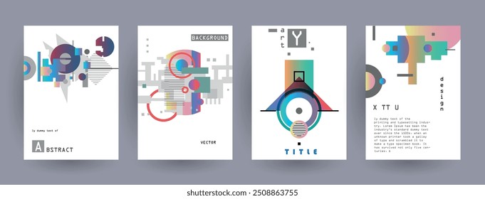 Cubiertas con diseño minimalista. Fondos abstractos. Marco de Vector para texto Gráficos de arte moderno 