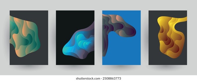 Covers with minimal design. Abstract backgrounds. Vector frame for text Modern Art graphics 