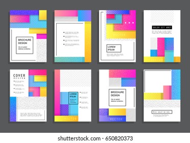 Covers with minimal design. Abstract backgrounds. Vector frame for text Modern Art graphics for hipsters 