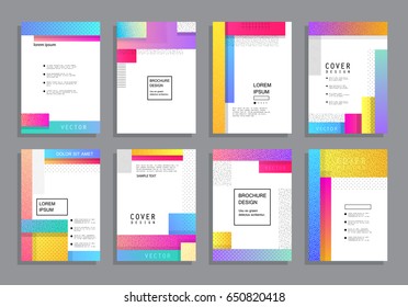 Covers with minimal design. Abstract backgrounds. Vector frame for text Modern Art graphics for hipsters 