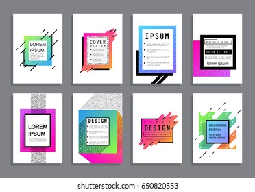 Covers with minimal design. Abstract backgrounds. Vector frame for text Modern Art graphics for hipsters 