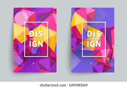 Covers with minimal design. Collection of cool bright covers. Geometric backgrounds for your design. Applicable for Banners, Placards, Posters, Flyers. Vector EPS10.