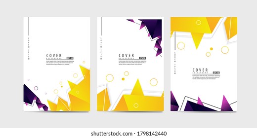 Covers with minimal design. Colourful Gradient geometric backgrounds for your design. Applicable for Banners, Placards, Posters, Flyers etc. Eps10 vector