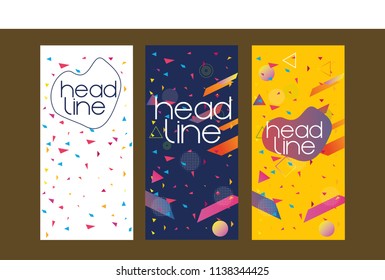 Covers with minimal design. Cool geometric backgrounds for your design. Applicable for Banners, Placards, Posters, Flyers etc. Eps10 vector template.