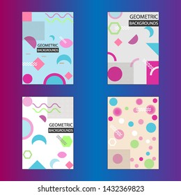 Covers with minimal design. Cool geometric backgrounds for your design. Applicable for Banners, Placards, Posters, Book, brochure, Flyers etc. -  Eps10 vector.