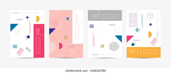 Covers with minimal design. Cool geometric backgrounds for your design. Applicable for Banners, Placards, Posters, Flyers etc. Eps10 vector