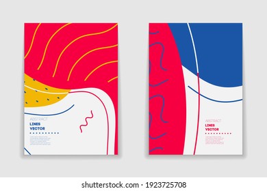 Capas com design mínimo. Planos de fundo geométricos frios para o seu design. Aplicável para banners, cartazes, cartazes, panfletos etc. Modelo de vetor EPS10.