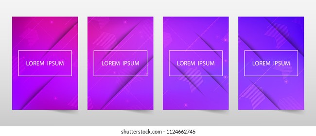 Covers with minimal design. Geometric backgrounds for your design. Vector template.