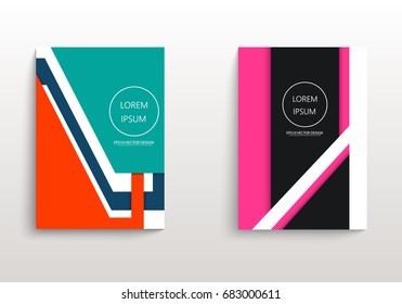 Covers with minimal design. Geometric backgrounds for your design. Applicable for Banners, Annual Report, Magazine, Poster, Corporate Presentation, Portfolio, Flyer, layout. Eps10 vector template