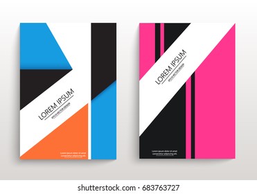 Covers with minimal design. Geometric backgrounds for your design. Applicable for Banners, Annual Report, Magazine, Poster, Corporate Presentation, Portfolio, Flyer, layout. Eps10 vector template
