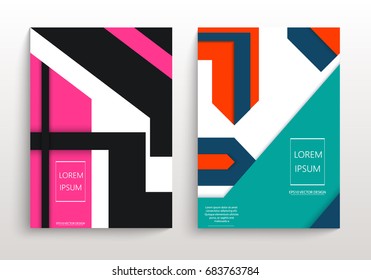 Covers with minimal design. Geometric backgrounds for your design. Applicable for Banners, Annual Report, Magazine, Poster, Corporate Presentation, Portfolio, Flyer, layout. Eps10 vector template