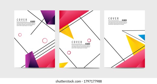 Cubiertas con un diseño mínimo. Fondo geométrico degradado para el diseño. Aplicable a Banners, Placards, Posters, Flyers, etc. Vector Eps10