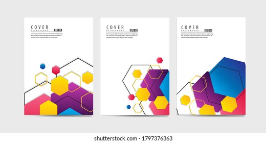 Covers with minimal design. Gradient geometric backgrounds for your design. Applicable for Banners, Placards, Posters, Flyers etc. Eps10 vector