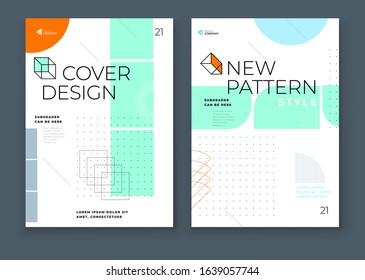 Covers with minimal geometric design. Modern abstract backgrounds for Brochures, Placards, Posters, Flyers, Banners etc. Eps10 vector template.