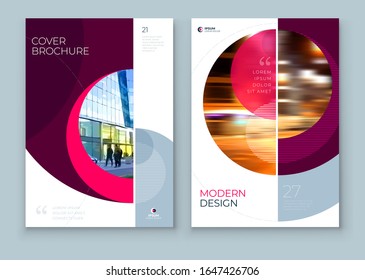 Covers with minimal geometric design. Modern abstract backgrounds for Brochures, Placards, Posters, Flyers, Banners etc. Eps10 vector template.