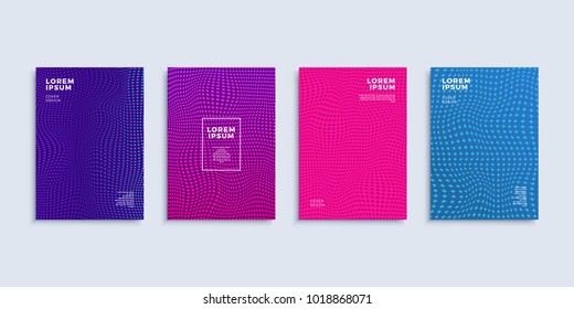 Covers modern abstract design templates set. Futuristic minimal geometric compositions for flyer, banner, brochure and poster. Eps10 vector illustration.