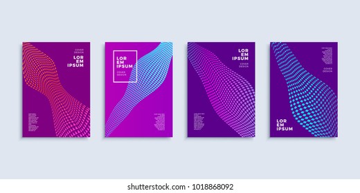 Covers modern abstract design templates set. Futuristic minimal geometric compositions for flyer, banner, brochure and poster. Eps10 vector illustration.