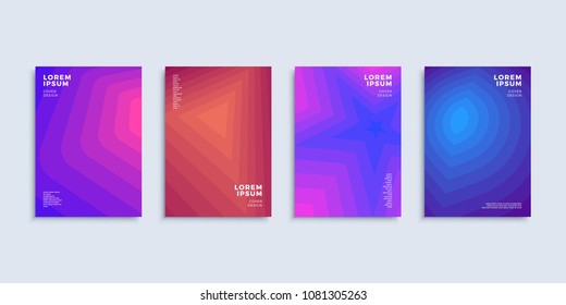 Covers modern abstract design templates set. Futuristic minimal geometric compositions for flyer, banner, brochure and poster. Eps10 vector illustration.
