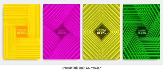 Covers modern abstract design templates set. Geometric compositions for flyer, banner, brochure and poster