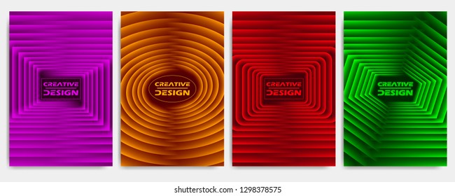 Covers modern abstract design templates set. Geometric compositions for flyer, banner, brochure and poster