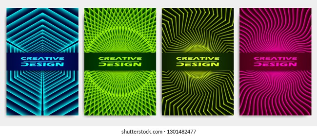 Covers modern abstract design templates set. Geometric compositions for flyer, banner, brochure and poster.