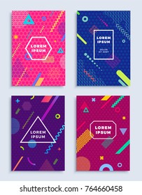 Covers modern abstract design templates set. Minimal geometric shapes compositions for flyer, banner, brochure and poster. Eps10 vector illustration.